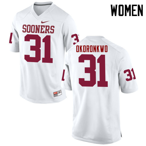 Women Oklahoma Sooners #31 Ogbonnia Okoronkwo College Football Jerseys Game-White - Click Image to Close